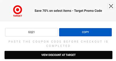 70% off target coupon