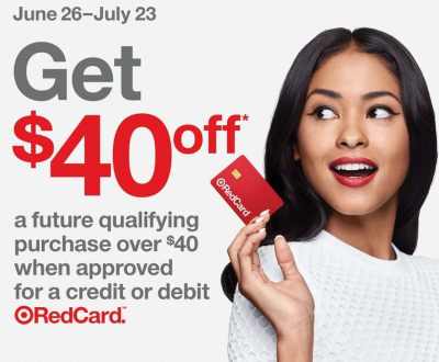 40% off Target discount for buyers with Red Card July, 2022